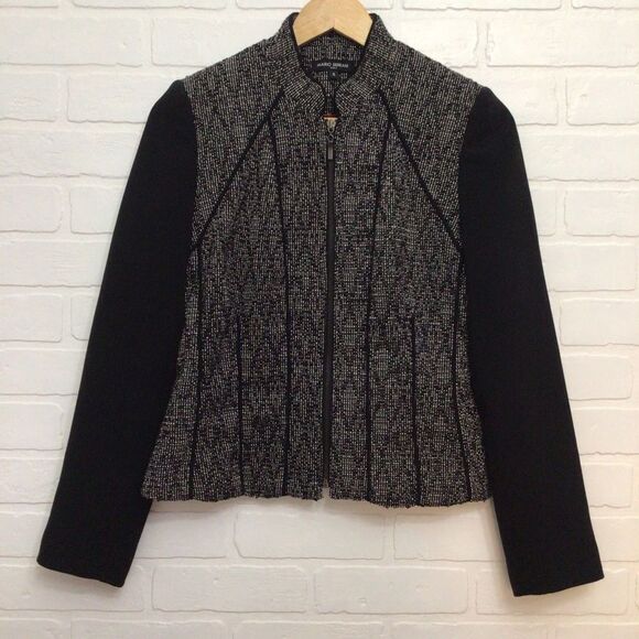 MARIO Serrani Italy blazer wool blend Italian designer size 4 black white - Picture 13 of 13